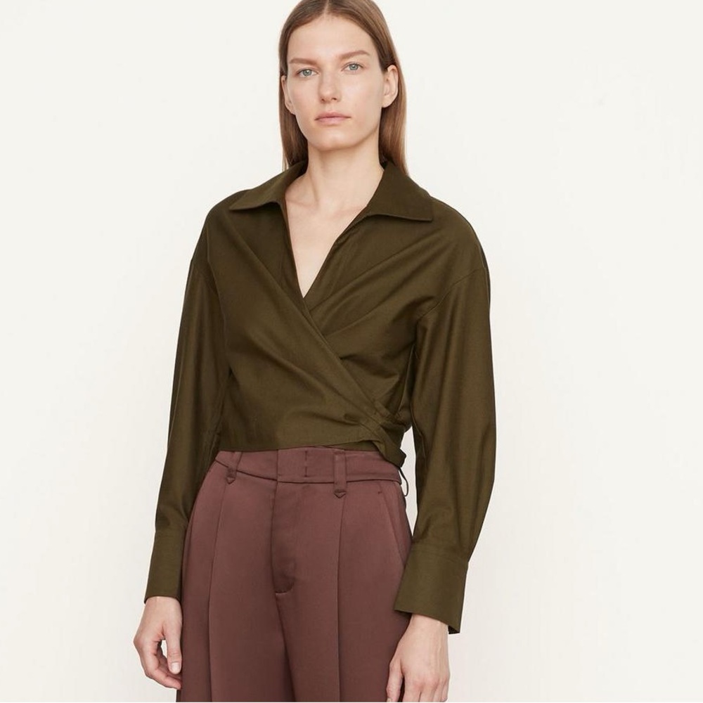 VINCE tie-back long sleeve top